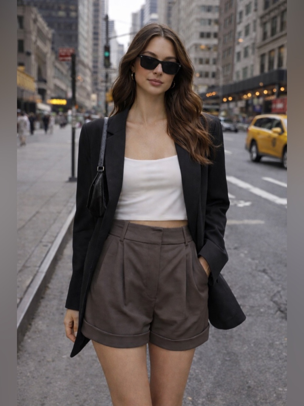 3.1 Phillip Lim Taupe Tailored High-Waisted Shorts Size 4 Chic Luxe
